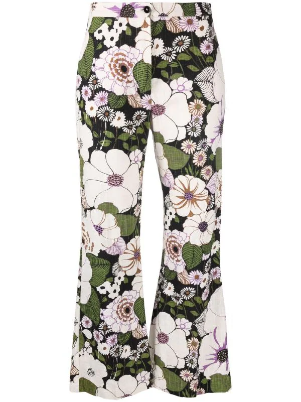 ( Neue Saison ) Maje Flower Power Cropped-Hose Flower 70's Black 3 ( Neue Saison ) Maje Flower Power Cropped-Hose Flower 70's Black