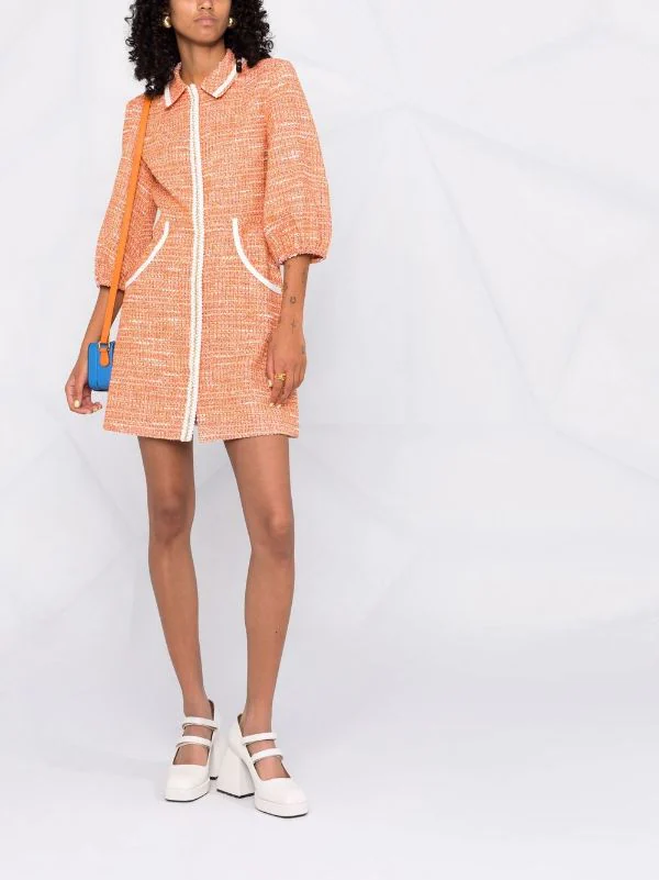 ( Neue Saison ) Maje Orange Gestricktes Minikleid Damen 4 ( Neue Saison ) Maje Orange Gestricktes Minikleid Damen - Image 2