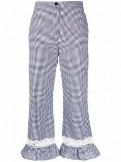 ( Neue Saison ) Maje MARINE/ECRU Hose Mit Vichy-Karo Damen