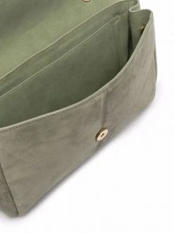 ( Neue Saison ) Maje OLIVE Schultertasche Aus Wildleder Damen -Maje Verkäufe 2024 17715044 38209330 600