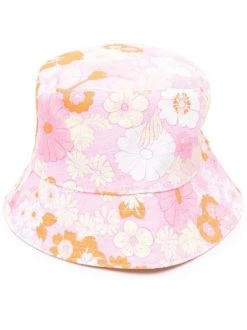 ( Neue Saison ) Maje Seventies Flower Power Fischerhut Pink