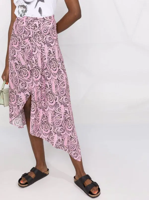 ( Neue Saison ) Maje Asymmetrischer Rock Mit Paisley-Print PINK PAISLEY 5 ( Neue Saison ) Maje Asymmetrischer Rock Mit Paisley-Print PINK PAISLEY - Image 3
