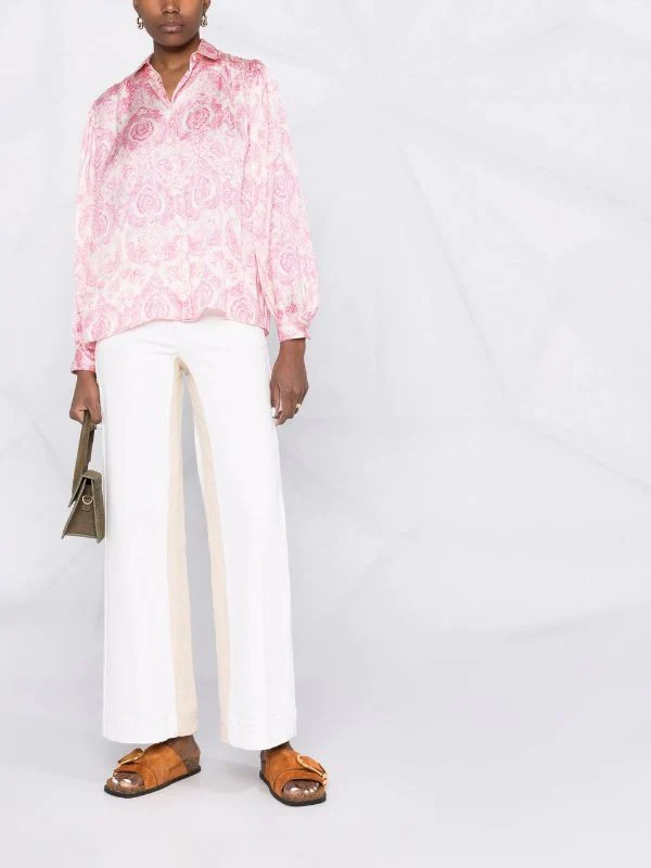 ( Neue Saison ) Maje Pink Cashmere Hemd Mit Print Damen 4 ( Neue Saison ) Maje Pink Cashmere Hemd Mit Print Damen - Image 2