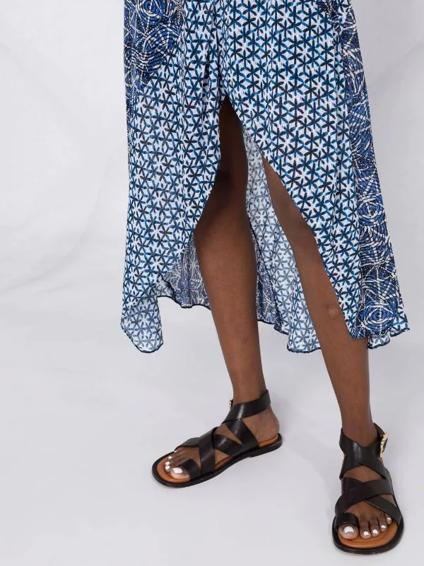 ( Neue Saison ) Maje Midirock Mit Abstraktem Muster INDIGO 5 ( Neue Saison ) Maje Midirock Mit Abstraktem Muster INDIGO - Image 3