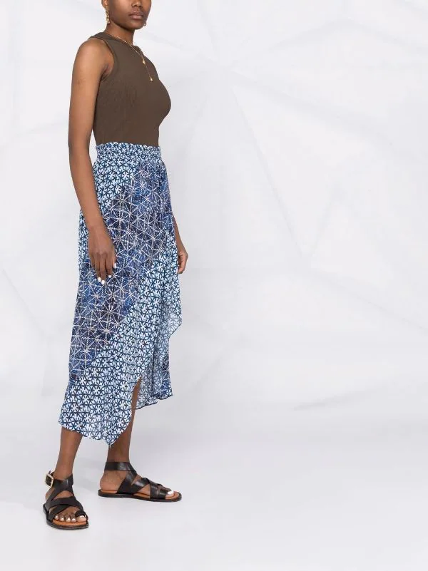 ( Neue Saison ) Maje Midirock Mit Abstraktem Muster INDIGO 6 ( Neue Saison ) Maje Midirock Mit Abstraktem Muster INDIGO - Image 4