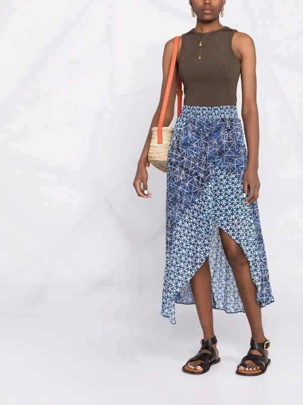 ( Neue Saison ) Maje Midirock Mit Abstraktem Muster INDIGO 4 ( Neue Saison ) Maje Midirock Mit Abstraktem Muster INDIGO - Image 2