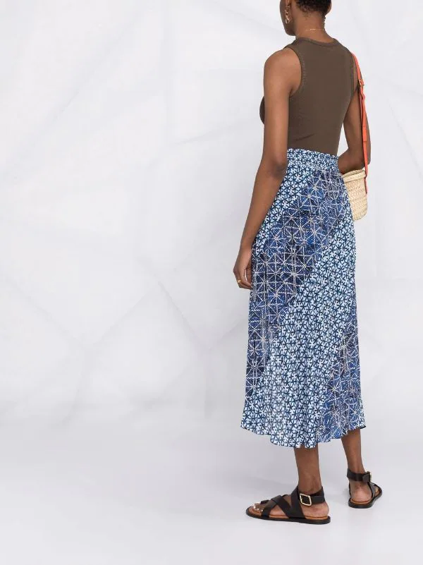 ( Neue Saison ) Maje Midirock Mit Abstraktem Muster INDIGO 8 ( Neue Saison ) Maje Midirock Mit Abstraktem Muster INDIGO - Image 6