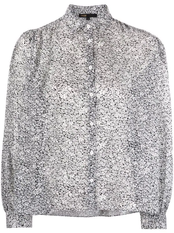 ( Neue Saison ) Maje Oberteil Mit Blumen-Print BLACK / WHITE 3 ( Neue Saison ) Maje Oberteil Mit Blumen-Print BLACK / WHITE