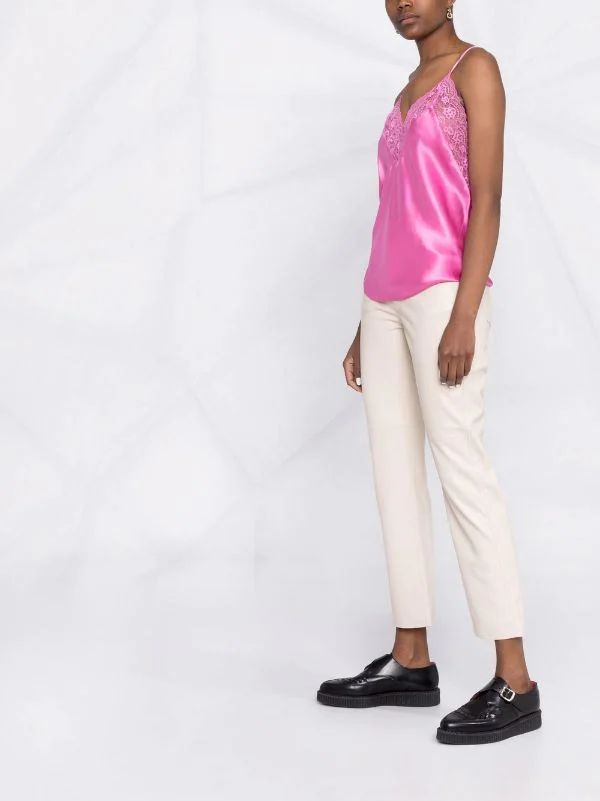 ( Neue Saison ) Maje Camisole-Seidentop Mit Spitzenbesatz CANDY PINK 6 ( Neue Saison ) Maje Camisole-Seidentop Mit Spitzenbesatz CANDY PINK - Image 4