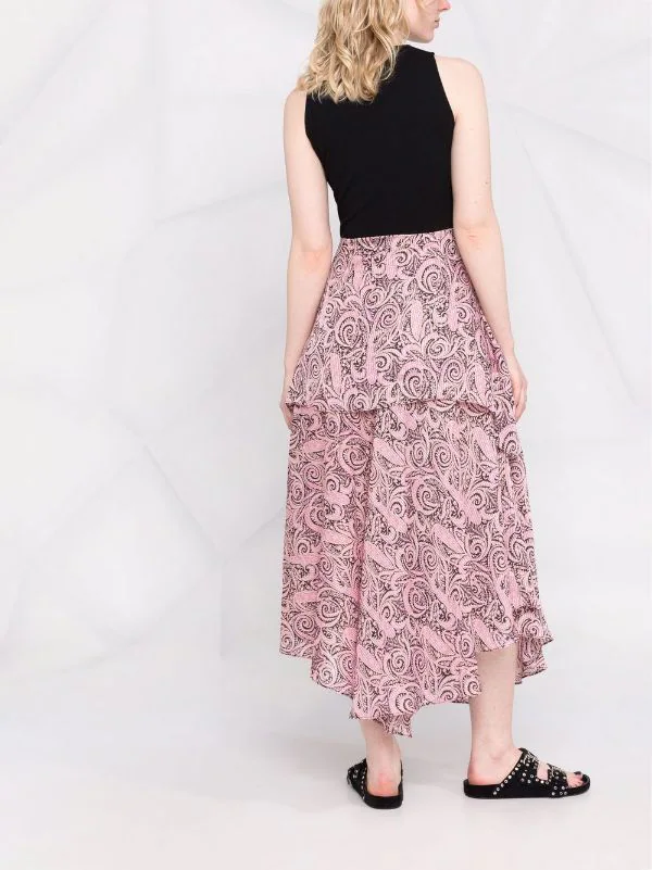 ( Neue Saison ) Maje PINK PAISLEY Kleid Mit Paisley-Print Damen 6 ( Neue Saison ) Maje PINK PAISLEY Kleid Mit Paisley-Print Damen - Image 4