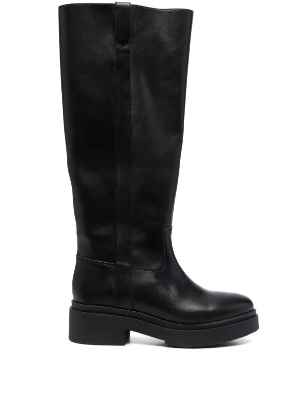 ( Permanente Kollektion ) Maje Black Flache Lederstiefel Damen 3 ( Permanente Kollektion ) Maje Black Flache Lederstiefel Damen
