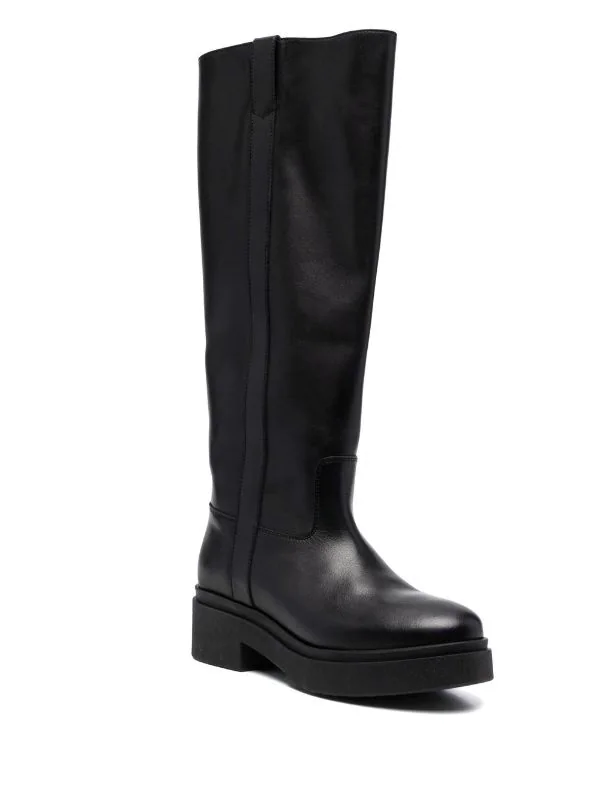 ( Permanente Kollektion ) Maje Black Flache Lederstiefel Damen 4 ( Permanente Kollektion ) Maje Black Flache Lederstiefel Damen - Image 2