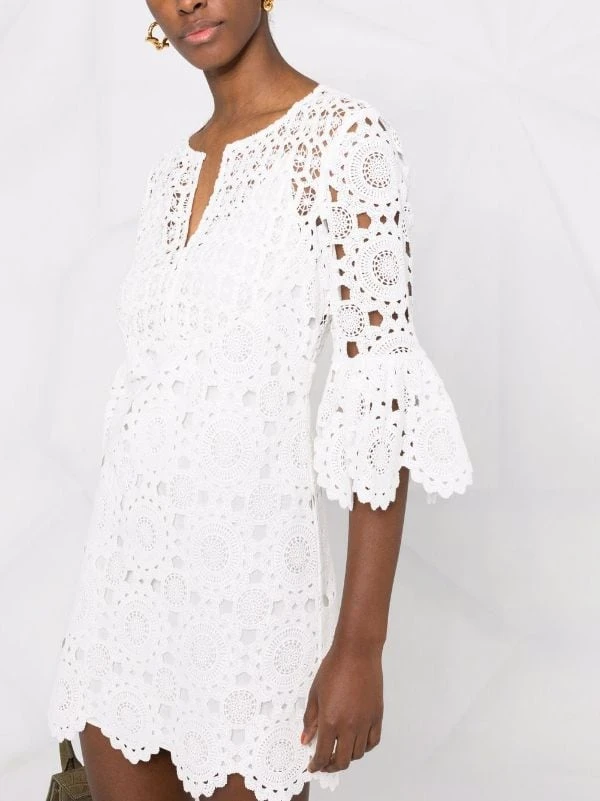 ( Neue Saison ) Maje White Gehäkeltes Kleid Damen 5 ( Neue Saison ) Maje White Gehäkeltes Kleid Damen - Image 3