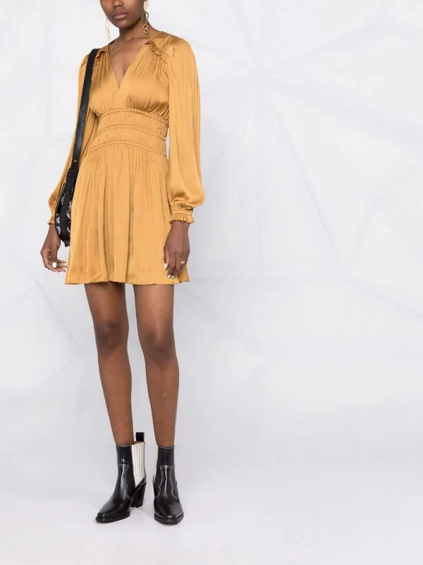 ( Neue Saison ) Maje Kleid Mit Langen Ärmeln 9974 GOLD 4 ( Neue Saison ) Maje Kleid Mit Langen Ärmeln 9974 GOLD - Image 2