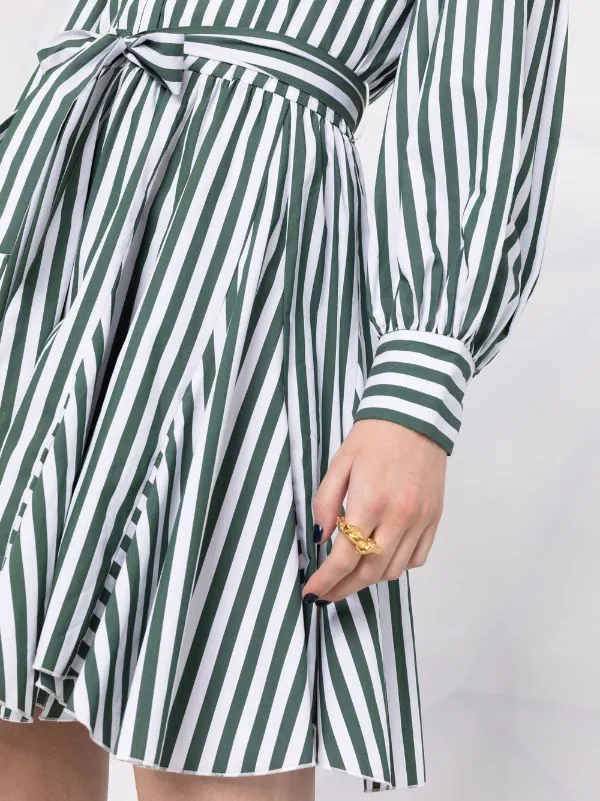 ( Neue Saison ) Maje Ecru / Green Kleid Mit Streifen Damen 5 ( Neue Saison ) Maje Ecru / Green Kleid Mit Streifen Damen - Image 3