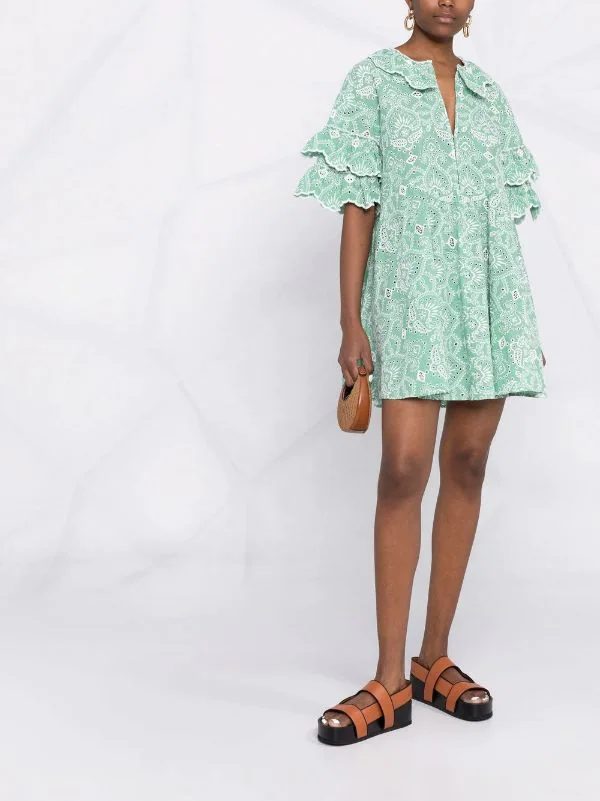 ( Neue Saison ) Maje Minikleid Mit Paisleymuster H017 LIGHT GREEN 4 ( Neue Saison ) Maje Minikleid Mit Paisleymuster H017 LIGHT GREEN - Image 2