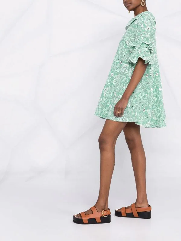 ( Neue Saison ) Maje Minikleid Mit Paisleymuster H017 LIGHT GREEN 8 ( Neue Saison ) Maje Minikleid Mit Paisleymuster H017 LIGHT GREEN - Image 6