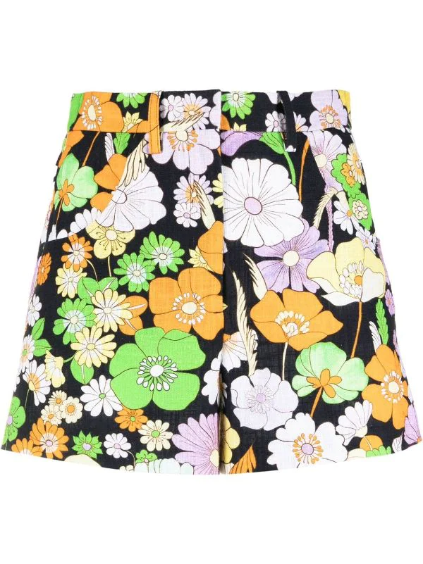 ( Neue Saison ) Maje B034 Flower Power NOIR High-Waist-Shorts Mit Blumen-Print Damen 3 ( Neue Saison ) Maje B034 Flower Power NOIR High-Waist-Shorts Mit Blumen-Print Damen