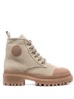 ( Neue Saison ) Maje Schnürstiefel Mit Logo 0099 VERT A