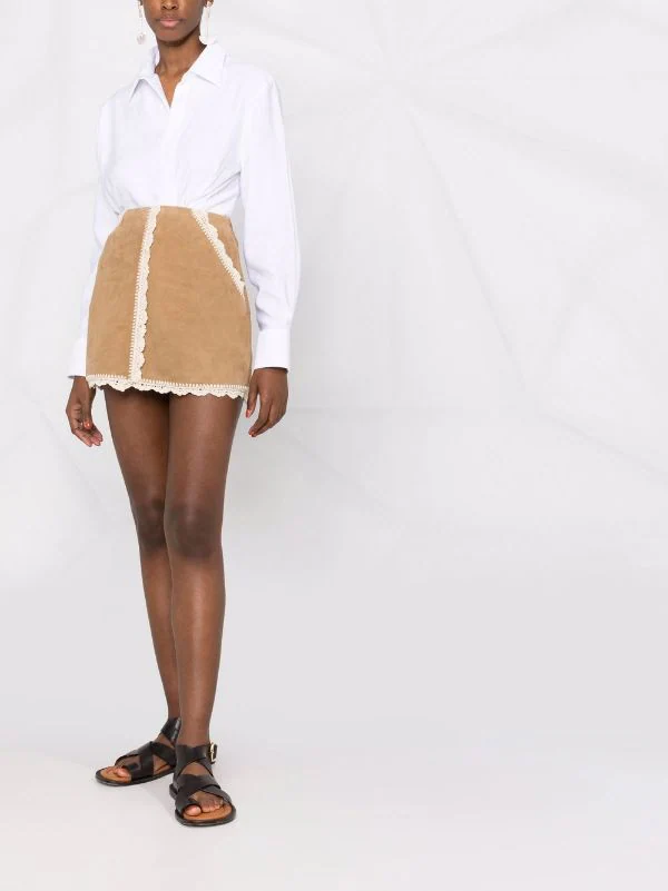 ( Neue Saison ) Maje Bestickter Minirock CAMEL 4 ( Neue Saison ) Maje Bestickter Minirock CAMEL - Image 2