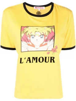 ( Positively Conscious ) Maje Yellow X Sailor Moon T-Shirt Mit Grafischem Print Damen