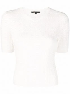 ( Neue Saison ) Maje 10 WHITE Gehäkeltes Oberteil Damen
