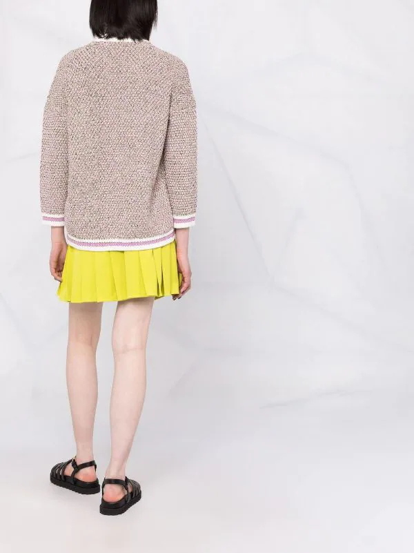 ( Neue Saison ) Maje Fuchsia Cardigan Mit V-Ausschnitt Damen 6 ( Neue Saison ) Maje Fuchsia Cardigan Mit V-Ausschnitt Damen - Image 4