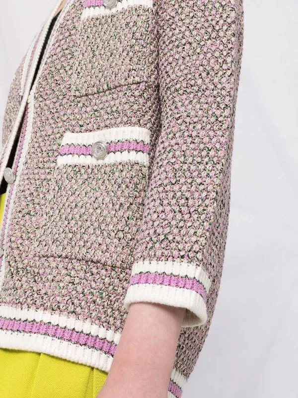 ( Neue Saison ) Maje Fuchsia Cardigan Mit V-Ausschnitt Damen 5 ( Neue Saison ) Maje Fuchsia Cardigan Mit V-Ausschnitt Damen - Image 3