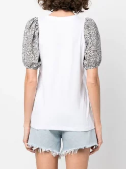 ( Neue Saison ) Maje BLACK / WHITE T-Shirt Mit Puffärmeln Damen -Maje Verkäufe 2024 18034116 38982204 600