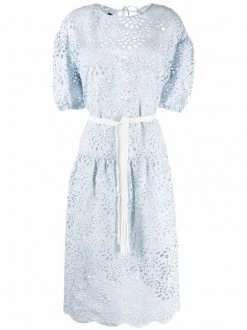 ( Neue Saison ) Maje Midikleid Mit Gürtel BLUE SKY