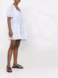 ( Neue Saison ) Maje BLUE SKY Kleid Mit Eckigem Kragen Damen -Maje Verkäufe 2024 18034126 38211337 600