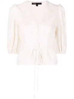 ( Neue Saison ) Maje Ecru Oberteil Mit Pailletten Damen