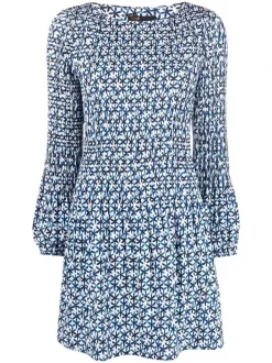 ( Neue Saison ) Maje INDIGO Kleid Mit Grafischem Print Damen