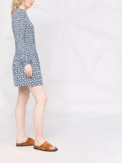 ( Neue Saison ) Maje INDIGO Kleid Mit Grafischem Print Damen -Maje Verkäufe 2024 18034133 38204448 600