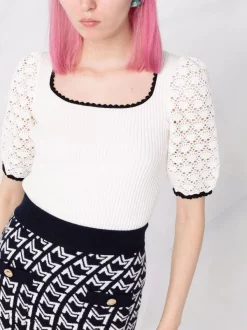 ( Neue Saison ) Maje White Oberteil Mit Gehäkelten Ärmeln Damen 12 ( Neue Saison ) Maje White Oberteil Mit Gehäkelten Ärmeln Damen -Maje Verkäufe 2024 18034144 38210003 600