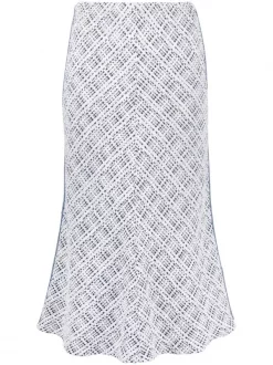 ( Neue Saison ) Maje Tweed-Midirock In A-Linie BLEU