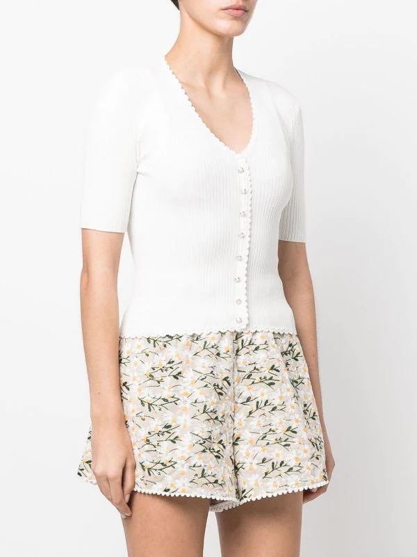 ( Neue Saison ) Maje White Kurzärmeliges Strickoberteil Damen 5 ( Neue Saison ) Maje White Kurzärmeliges Strickoberteil Damen - Image 3