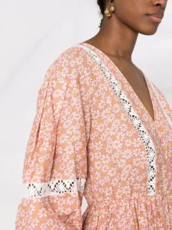 ( Neue Saison ) Maje Florales Kleid Mit Puffärmeln Pink Daisy -Maje Verkäufe 2024 18034160 38221462 600