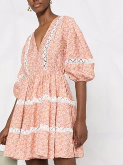 ( Neue Saison ) Maje Florales Kleid Mit Puffärmeln Pink Daisy -Maje Verkäufe 2024 18034160 38223479 600