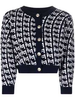 ( Neue Saison ) Maje 0103 NAVY Cardigan Mit Monogramm Damen