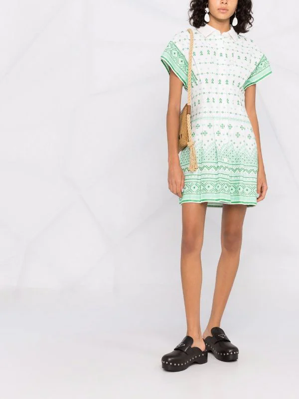 ( Neue Saison ) Maje Ecru / Green Besticktes Kleid Damen 4 ( Neue Saison ) Maje Ecru / Green Besticktes Kleid Damen - Image 2