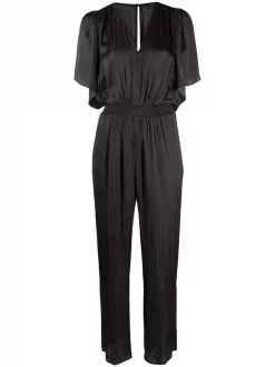 ( Permanente Kollektion ) Maje Jumpsuit Mit Drapierten Ärmeln Black