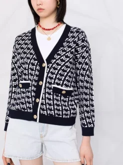( Neue Saison ) Maje Cardigan Mit Monogramm Navy -Maje Verkäufe 2024 18034188 38223648 600