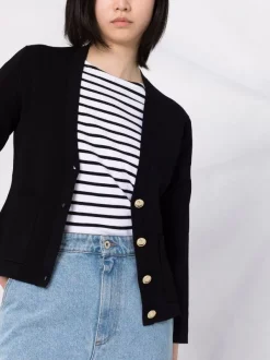 ( Neue Saison ) Maje Black Cardigan Mit V-Ausschnitt Damen -Maje Verkäufe 2024 18034192 38202374 600