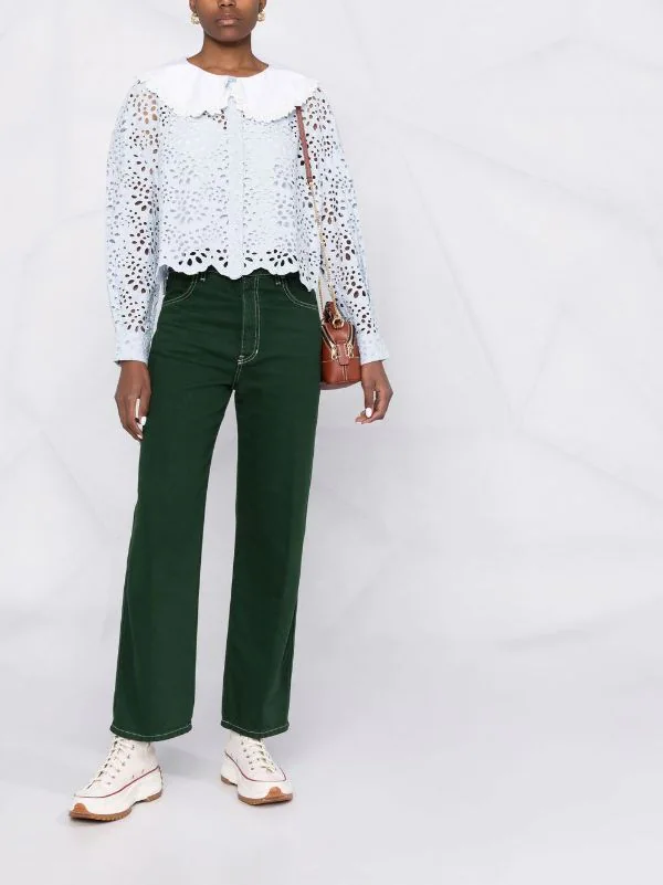 ( Neue Saison ) Maje Bestickte Bluse Mit Latzkragen Damen 4 ( Neue Saison ) Maje Bestickte Bluse Mit Latzkragen Damen - Image 2