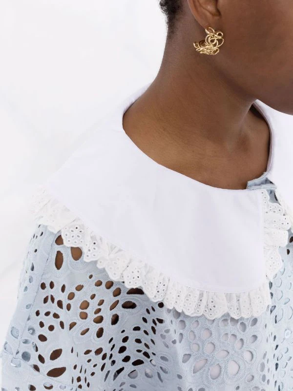 ( Neue Saison ) Maje Bestickte Bluse Mit Latzkragen Damen 5 ( Neue Saison ) Maje Bestickte Bluse Mit Latzkragen Damen - Image 3