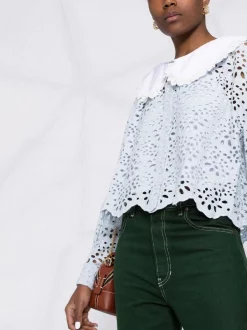 ( Neue Saison ) Maje Bestickte Bluse Mit Latzkragen Damen 12 ( Neue Saison ) Maje Bestickte Bluse Mit Latzkragen Damen -Maje Verkäufe 2024 18034200 38223931 600