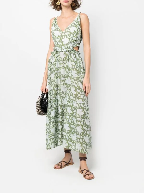 ( Neue Saison ) Maje Kleid Mit Blumen-Print 09 GREEN 4 ( Neue Saison ) Maje Kleid Mit Blumen-Print 09 GREEN - Image 2