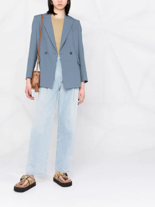 ( Neue Saison ) Maje BLEU ACIER Doppelreihiger Blazer Damen 4 ( Neue Saison ) Maje BLEU ACIER Doppelreihiger Blazer Damen - Image 2