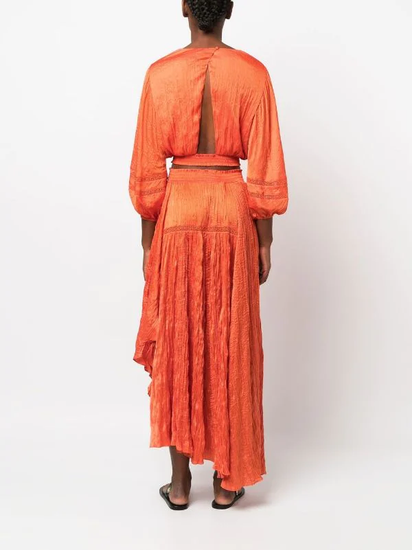 Maje Langärmelige Cropped-Bluse Orange 6 Maje Langärmelige Cropped-Bluse Orange - Image 4